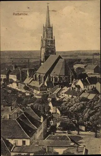 Ak Rathenow im Havelland, Blick auf die Kirche