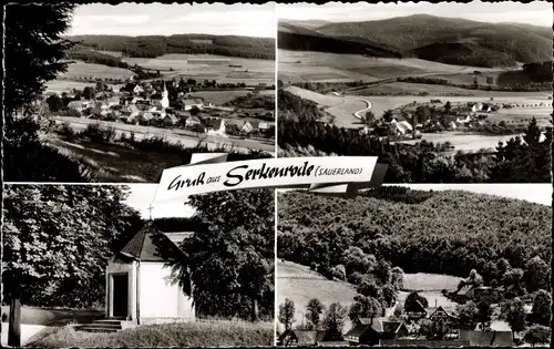 Ak Serkenrode Finnentrop im Sauerland, Kapelle, Blick auf den Ort und Umgebung