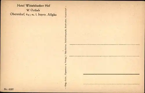 Ak Oberstdorf im Oberallgäu,  Hotel Wittelsbacher Hof, Winter