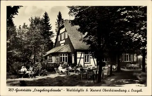 Ak  Waldidylle Altenberg im Erzgebirge, HO-Gaststätte Erzgebirgsbaude