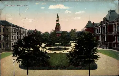 Ak Zwickau in Sachsen, Albertplatz
