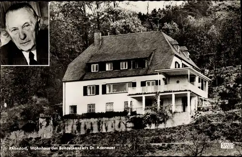 Ak Rhöndorf Bad Honnef am Rhein, Bundeskanzler Konrad Adenauer, Wohnhaus