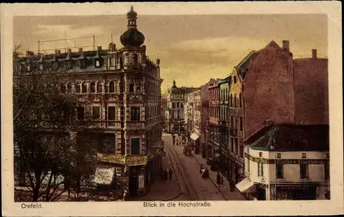 Ak Krefeld am Niederrhein, Blick in die Hochstraße