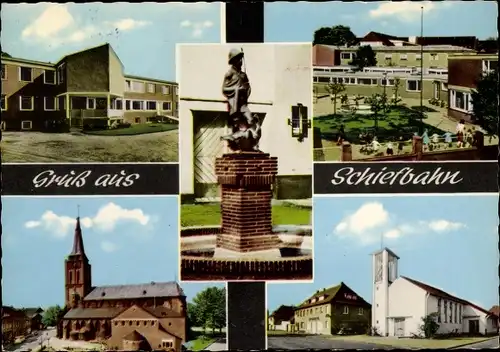 Ak Schiefbahn Willich Westfalen, Kirchen, Kindergarten, Brunnen, Gebäude