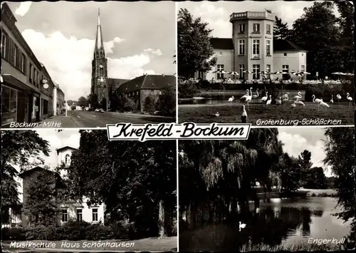 Ak Bockum Krefeld am Niederrhein, Grotenburg-Schlösschen, Musikschule Haus Schönhausen