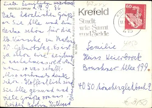 Ak Oppum Krefeld am Niederrhein, Kirche, Windmühle