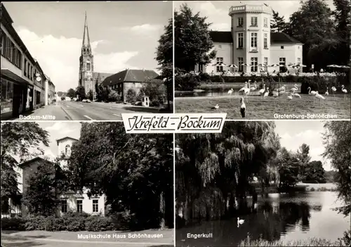 Ak Bockum Krefeld am Niederrhein, Grotenburg-Schlösschen, Musikschule Haus Schönhausen