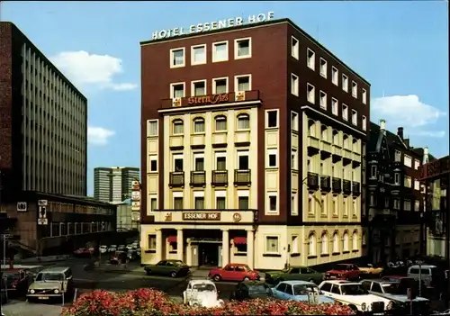 Ak Essen im Ruhrgebiet, Hotel Essener Hof, Teichstr. 2, Autos
