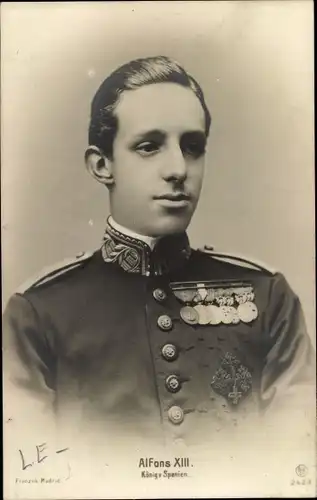 Ak Alfons XIII., König von Spanien, El Rey Alfonso XIII., Portrait