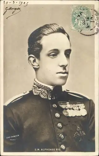 Ak Alfonso XIII, Alphonse XIII, König Alfons von Spanien, Portrait