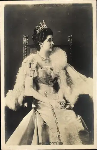 Ak Elena von Montenegro, Königin von Italien, Portrait, Krone