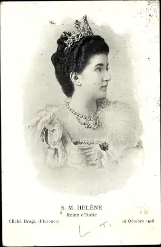 Ak König Elena von Italien, Elena von Montenegro, Portrait, Gemahlin König Viktor Emanuel III.
