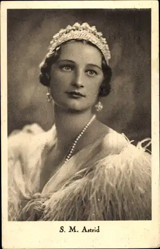 Ak Astrid von Schweden, Königin von Belgien, Portrait