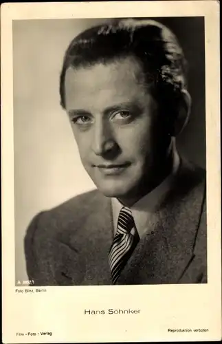 Ak Schauspieler Hans Söhnker, Portrait