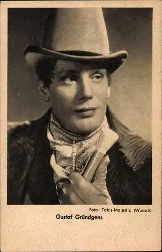 Ak Schauspieler Gustaf Gründgens, Portrait, Hut