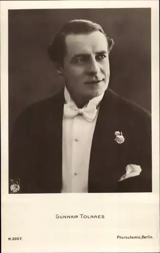 Ak Schauspieler Gunnar Tolnaes, Portrait