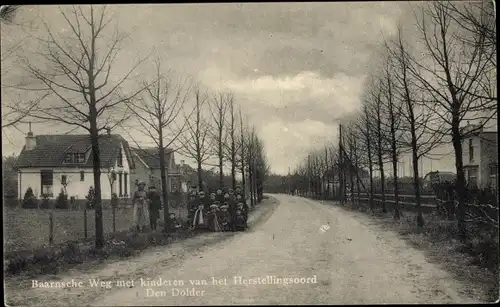 Ak Den Dolder Utrecht Niederlande, Baarnsche Weg met kinderen van het Herstellingsoord