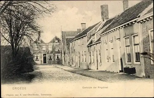 Ak Groede Zeeland, Oostzijde der Ringstraat