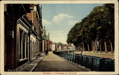 Ak Kampen Overijssel Niederlande, Vloeddijk en Burgwal