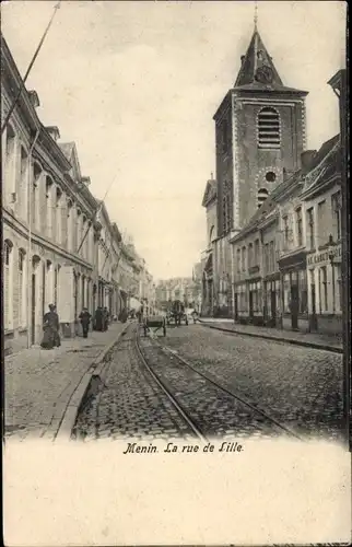 Ak Menin Menen Meenen Lys Westflandern, La rue de Lille