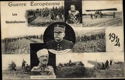 Ak Les Generalissimes, Grand Duc Nicolas, General Joffre, General French, I WK