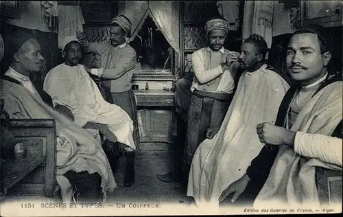 Ak Maghreb, Scènes et Types, Un Coiffeur