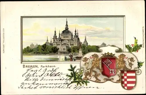 Präge Wappen Ak Hansestadt Bremen, Parkhaus