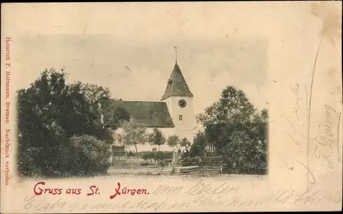 Ak St. Jürgen Lilienthal, Blick auf eine Kirche