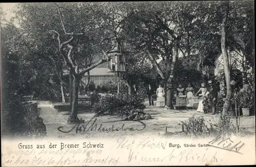 Ak Schwanewede in Niedersachsen, Bremer Schweiz, Burg, Gärdes Garten