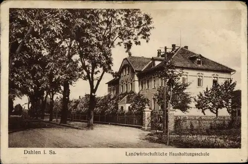 Ak Dahlen im Kreis Nordsachsen, Landwirtschaftliche Haushaltungsschule, Seitenansicht
