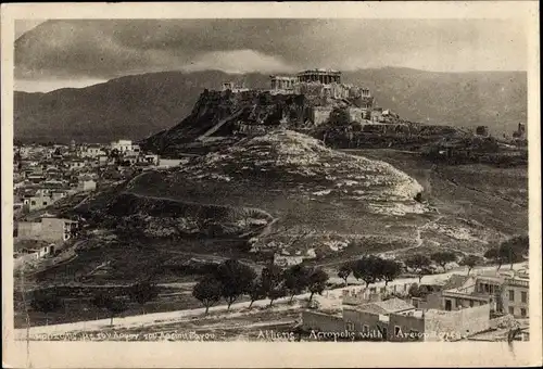 Ak Athen Griechenland, Blick zur Akropolis