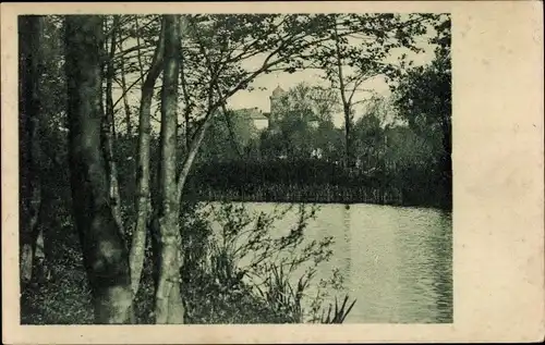 Ak Lázně Poděbrady Bad Podiebrad Region Mittelböhmen, Partie z ostruvku