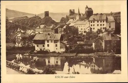 Ak Esch sur Sure Esch an der Sauer Luxemburg, Ortsansicht, Hotel des Ardennes