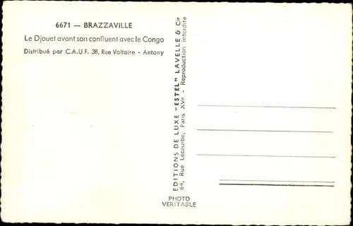 Ak Brazzaville Französisch Kongo, Le Djouet avant son confluent avec le Congo