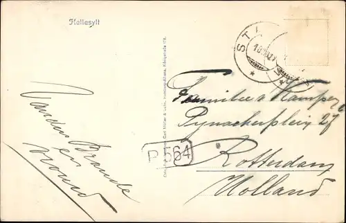 Ak Hellesylt Norwegen, Panorama mit Kirche, Fjord