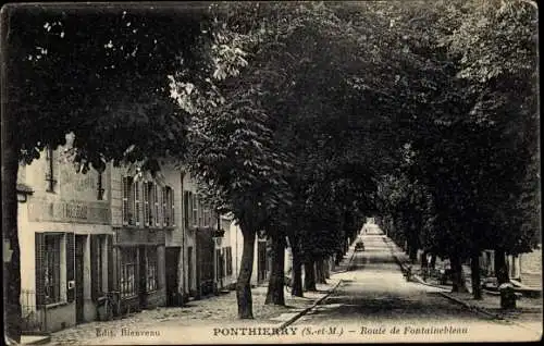 Ak Ponthierry Seine et Marne, Route de Fontainebleau