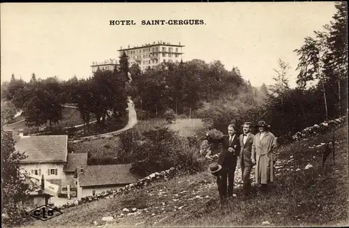 Ak Saint Cergues Haute Savoie Frankreich, Hotel am Berg