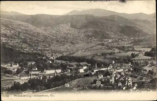Ak Wesserling Hüsseren Haut Rhin, Vue générale