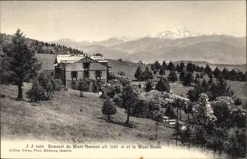 Ak Mont Revard Aix les Bains Savoie, Sommet du Mont Revard et le Mont Blanc