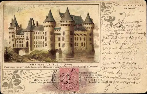Litho Sully sur Loire Loiret, Le Chateau