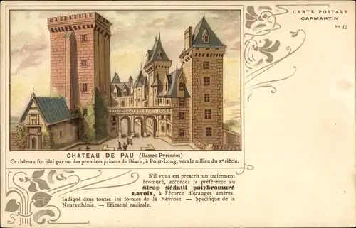 Litho Pau Pyrénées-Atlantiques, Le Chateau