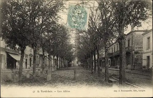 Ak Verdelais Gironde, Les Allees