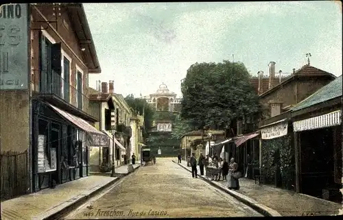 Ak Arcachon Gironde, Rue du Casino