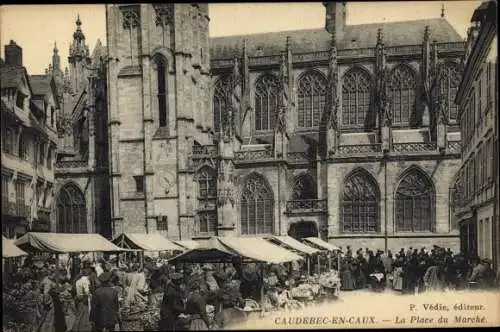 Ak Caudebec en Caux Seine Maritime, La Place du Marche