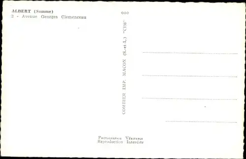 Ak Albert Somme, Avenue Georges Clemenceau