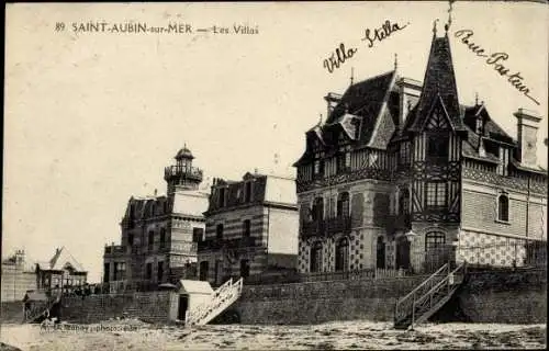Ak Saint Aubin sur Mer Calvados, Les Villas