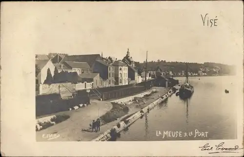 Ak Visé Wallonien Lüttich, La Meuse et le Port