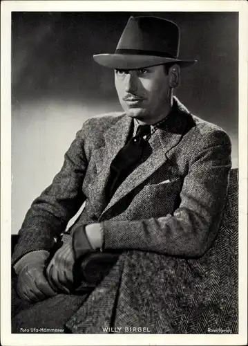 Foto Schauspieler Willy Birgel, Portrait, Anzug, Hut