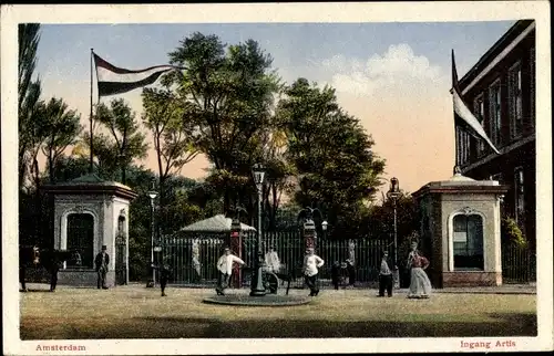 Ak Amsterdam Nordholland Niederlande, Ingang Artis, Eingang zu einem Park
