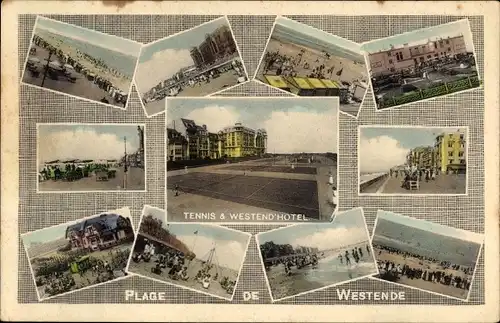 Ak Westende Westflandern, Tennis Westend Hotel, la Plage